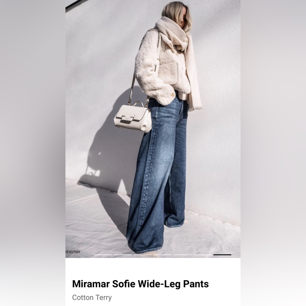 Rag & Bone Cotton Terry Miramar Sofia Wide-Leg Pant